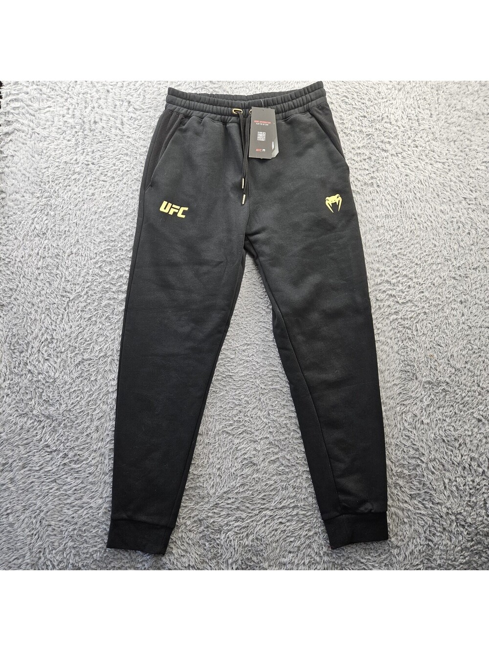 UFC VENUM Black Gold Pants Large New W Tag